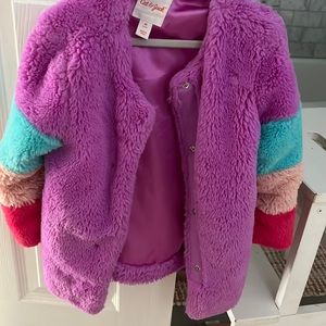 Adorable rainbow furry jacket